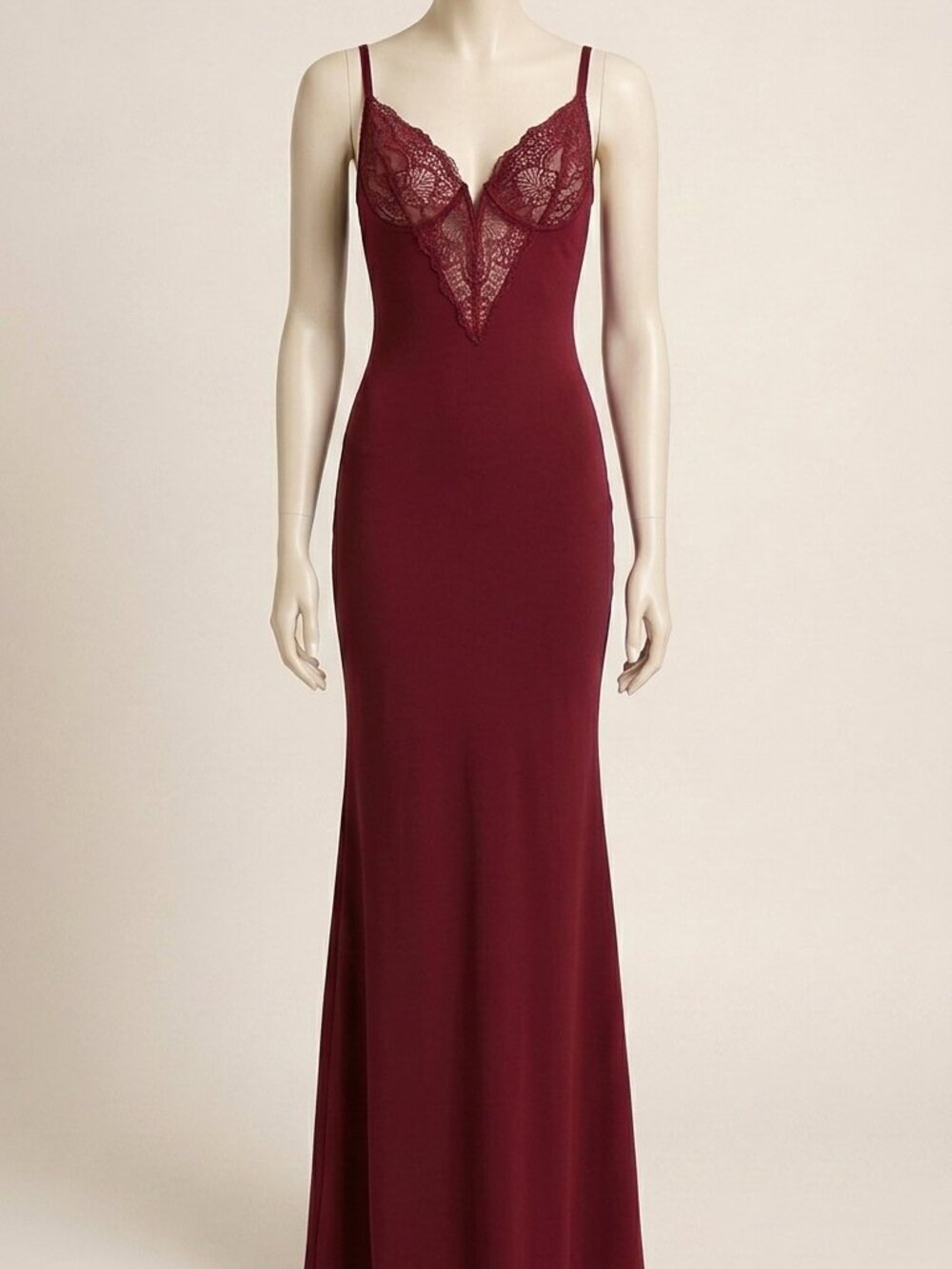 Popilush Red Lace Built-In Shapewear Formal Maxi Dress L